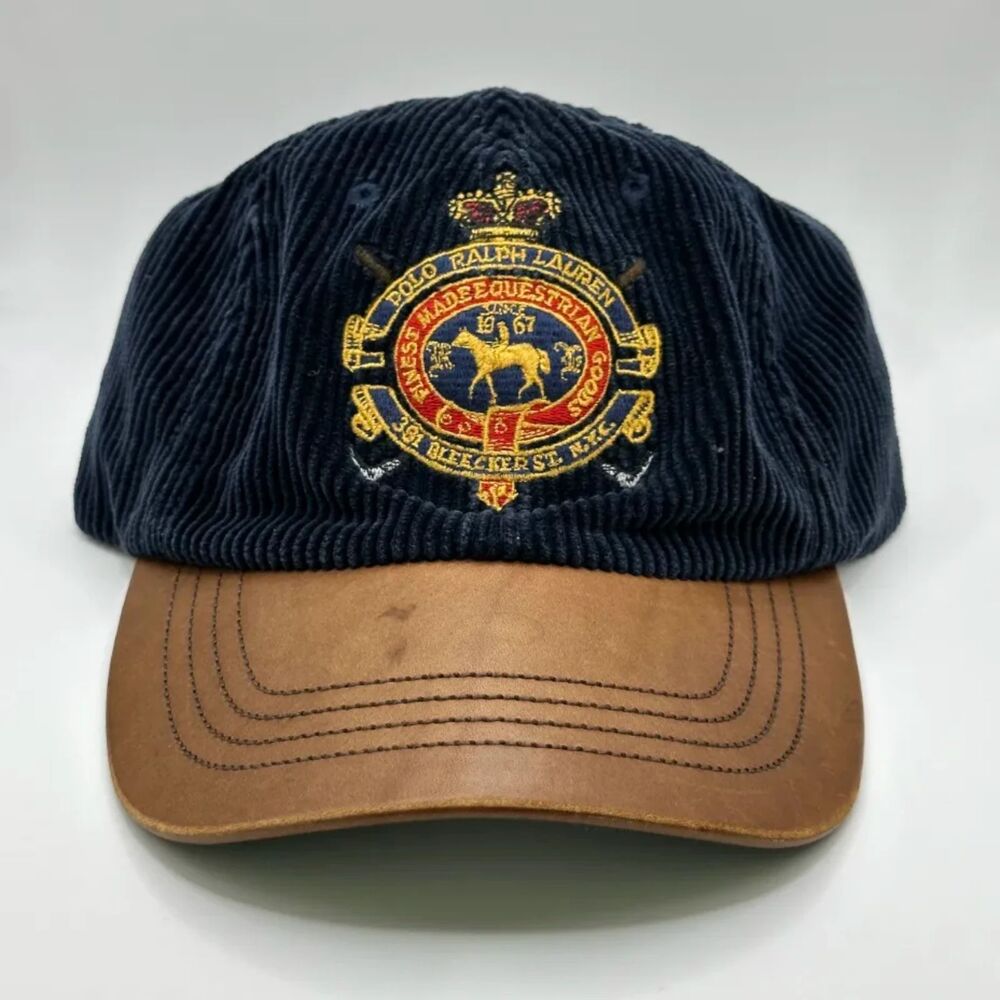 Vintage Polo Ralph Lauren Corduroy Equestrian Bleecker St. Hat